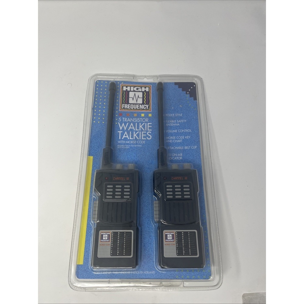 Vintage 5 Transistor Walkie Talkies Morse Code High Frequency Toys R Us 1992 NEW